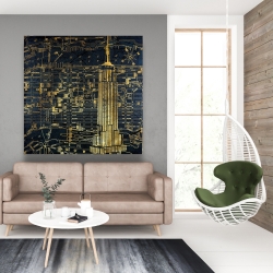 Canvas 48 x 48 - Gold city blue print
