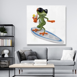 Canvas 48 x 48 - Funny frog surfing