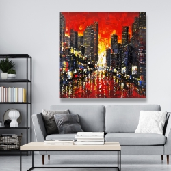Canvas 48 x 48 - Abstract sunset on the city