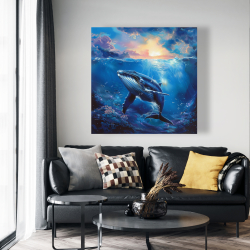 Canvas 48 x 48 - Whale in the water