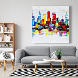Canvas 48 x 48 - Abstract and colorful city