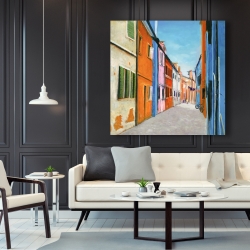 Toile 48 x 48 - Maisons colorées en italie