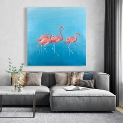 Canvas 48 x 48 - Four flamingos