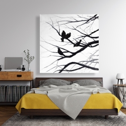 Canvas 48 x 48 - Birds and branches silhouette