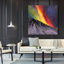 Canvas 48 x 48 - Aurora borealis in the mountain