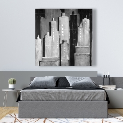 Canvas 48 x 48 - Abstract black and white buildings