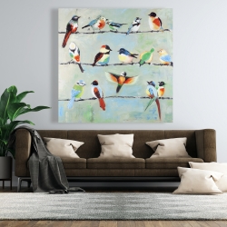 Canvas 48 x 48 - Small abstract colorful birds