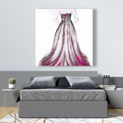 Toile 48 x 48 -  robe de princesse rose