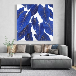 Canvas 48 x 48 - Tropical abstract blue leaves