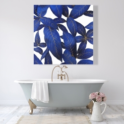 Canvas 48 x 48 - Abstract modern blue leaves