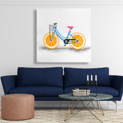 Canvas 48 x 48 - Orange wheel bike