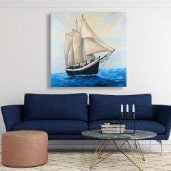 Canvas 48 x 48 - Ship gently sailing by a sunny day