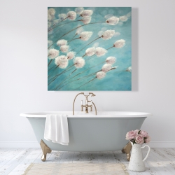 Canvas 48 x 48 - Cotton grass plants in the wind