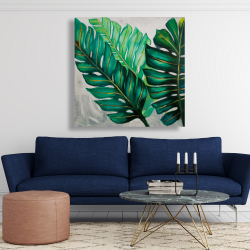 Canvas 48 x 48 - Three big exotic plant leaves