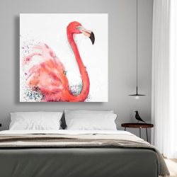 Canvas 48 x 48 - Splashing flamingo