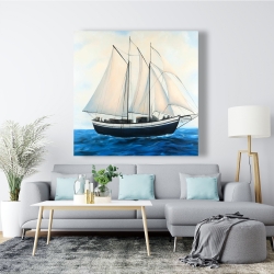 Canvas 48 x 48 - Sailingboat by a sunny day