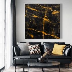 Canvas 48 x 48 - Black and gold marble texture