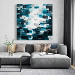 Canvas 48 x 48 - Turquoise and gray squares