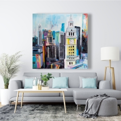 Canvas 48 x 48 - Colorful cityscape of manhattan