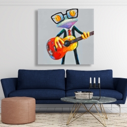 Canvas 48 x 48 - Funny frog playing guitar