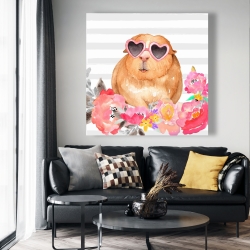 Canvas 48 x 48 - Guinea pig with glasses