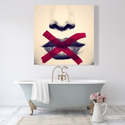 Canvas 48 x 48 - Grayscale lips with a red x