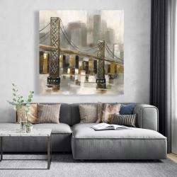 Canvas 48 x 48 - Bridge by a cloudy day