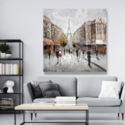 Canvas 48 x 48 - Paris busy street