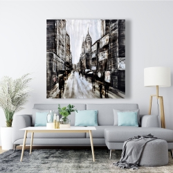 Canvas 48 x 48 - Busy gray street