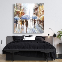 Toile 48 x 48 - Pluie abstraite dans la ville