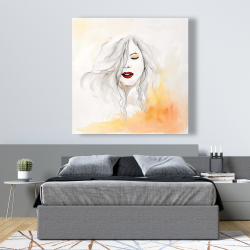 Canvas 48 x 48 - Woman with red lips