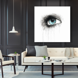 Canvas 48 x 48 - Blue eye in watercolor