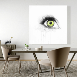 Toile 48 x 48 - Oeil vert à l'aquarelle