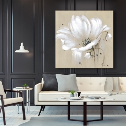 Canvas 48 x 48 - White abstract wild flower