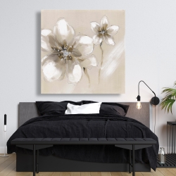 Canvas 48 x 48 - Two cream flowers