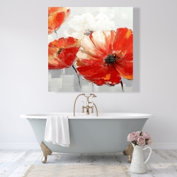 Canvas 48 x 48 - Abstract red wild flowers