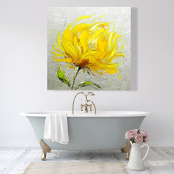 Toile 48 x 48 - Fleur jaune touffue