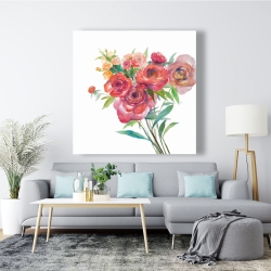 Canvas 48 x 48 - Watercolor bouquet of flowers