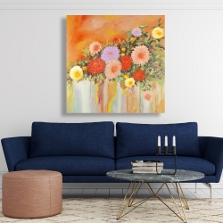 Canvas 48 x 48 - Colorful abstract flowers