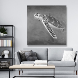 Canvas 48 x 48 - Grayscale sea turtle