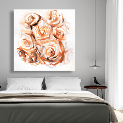 Canvas 48 x 48 - Abstract roses with sepia style