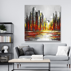 Canvas 48 x 48 - Abstract red skyline
