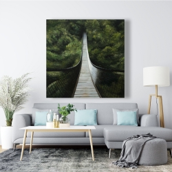 Canvas 48 x 48 - Suspended bridge in the forest