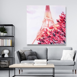 Toile 48 x 48 - Tour eiffel rose