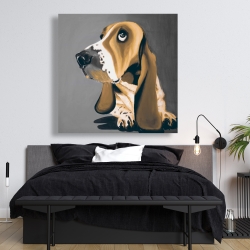 Toile 48 x 48 - Chien basset doré