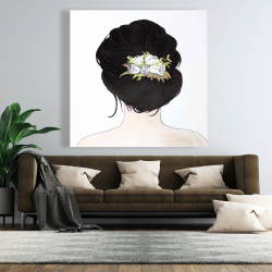 Canvas 48 x 48 - Lady with flowers in her brown hair