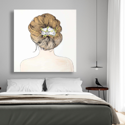 Canvas 48 x 48 - Lady with flowers in her blondy hair