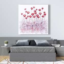 Canvas 48 x 48 - Pink flowers in a field