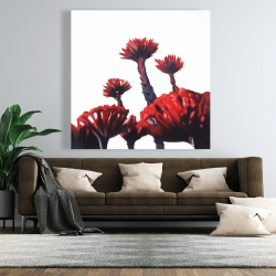 Canvas 48 x 48 - Red tropical flowers