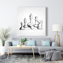 Toile 48 x 48 - Pièces de jeu d'échec